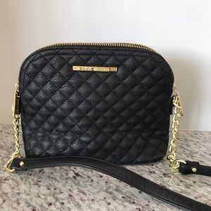 Steve Madden Black Quilted Crossbody Shoulder Bag